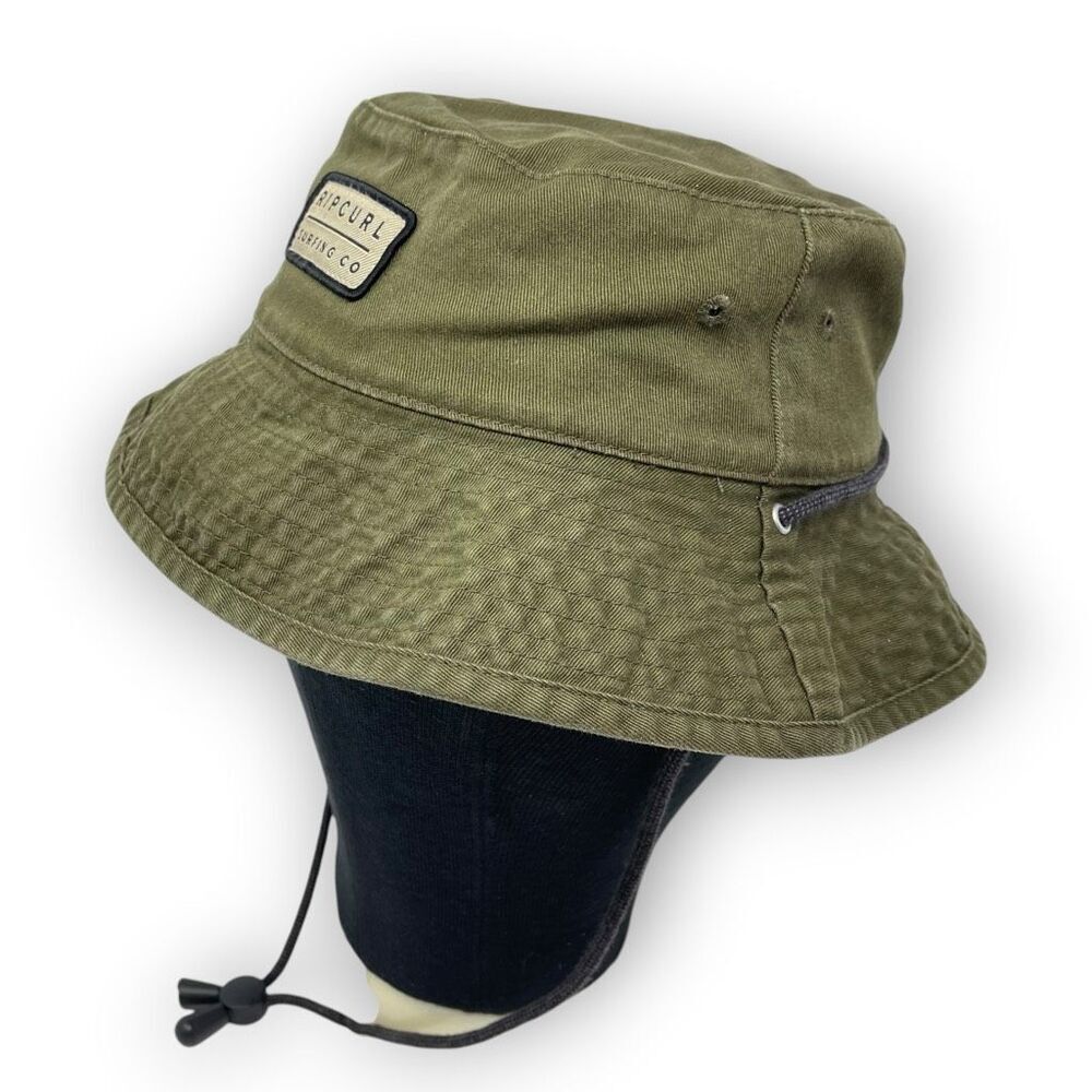 Rip Curl Crusher Reversible Bucket Sun Hat Cap Olive Green Camo OSFM One Size